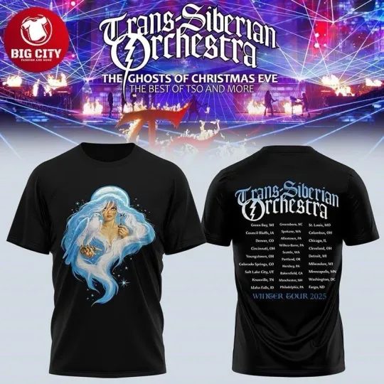 Trans-Siberian Orchestra 2025 The Ghosts of Christmas Eve Tour Two Sided Shirt