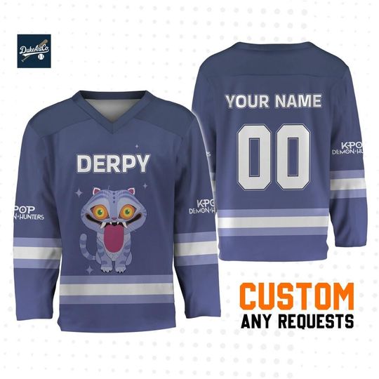 Discover Personalize Blue Tiger KDM Hockey Jersey, Custom Kpop idol Hockey Jersey, Gift For Kpop Fan, Kpop Movie