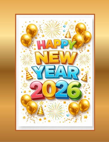 Discover New Year 2026 Printable Poster| Instant Download| 3 Sizes| New Year Decoration| New Year Wall Art| New Year Gift