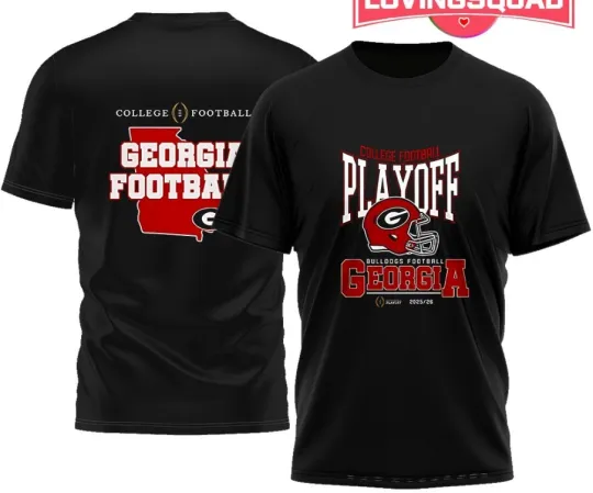 Georgia1 Bulldogg College Football Playoff Helmet Map Double-Sided Graphic