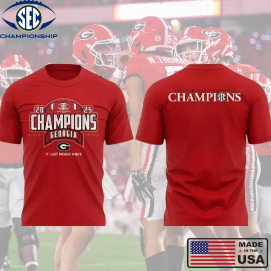 Discover Geor.gia Bulldogs 2025 SEC Champs Two Sided T shirt Gift for fan