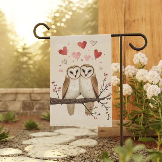 Discover Barn Owl Garden Flag, Valentine's Day Decor