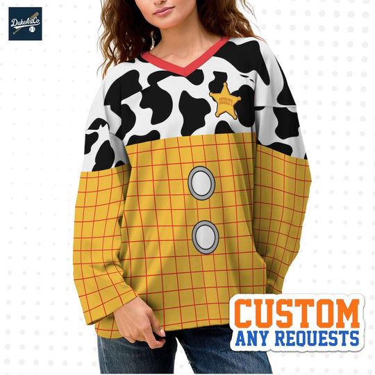 Discover Custom Woody Toy Story Cosplay Hockey Jersey, Disney Baseball Jersey Sports, Cute Birthday Gifts For Fans, Disneyland Family