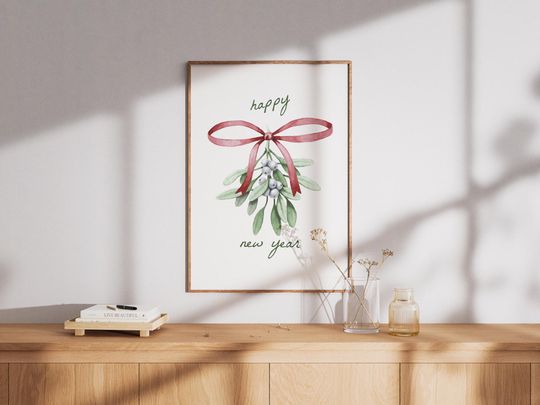 Discover Happy New Year - Coquina Flower - 2026 Printable Home Poster | Living Room Poster, Trendy Wall Art | Digital & PDF Files Available