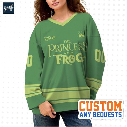 Discover Custom Princess Tiana Couple Hockey Jersey, Disney Baseball Jersey Sports, Cute Birthday Gifts For Fans, Disneyland Family