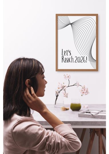 Discover Happy New Year Quote Wall Art Printable | Let's Reach 2026