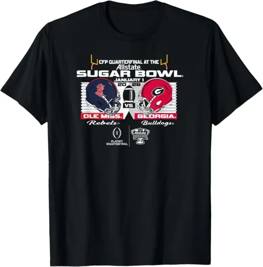 Ole Miss Rebels vs GA bulldogs CFP Sugar Bowl 2026 T-Shirt