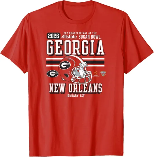 Discover GA bulldogs Sugar Bowl CFP Quarterfinal 2025-2026 Red T-Shirt