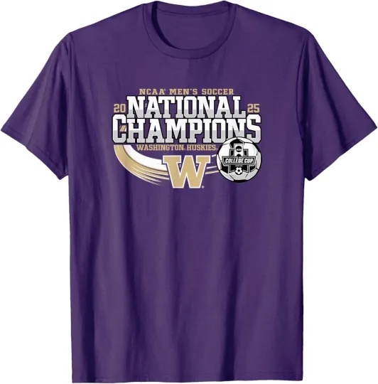 Discover Washington Huskies National Champs 2025 Men's Soccer T-Shirt