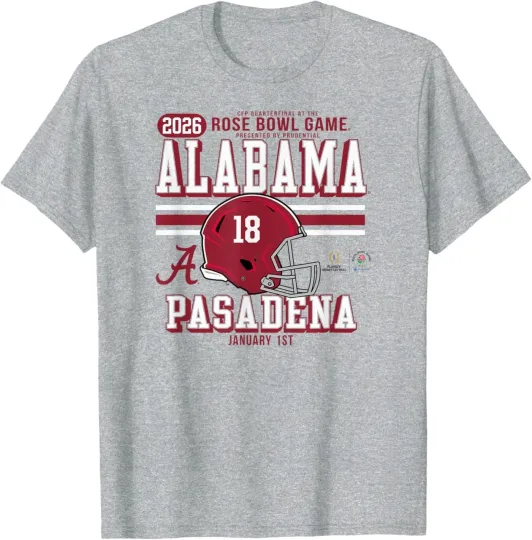 Albm Crimson Tide Rose Bowl 2025-26 CFP Quarterfinal Gray T-Shirt