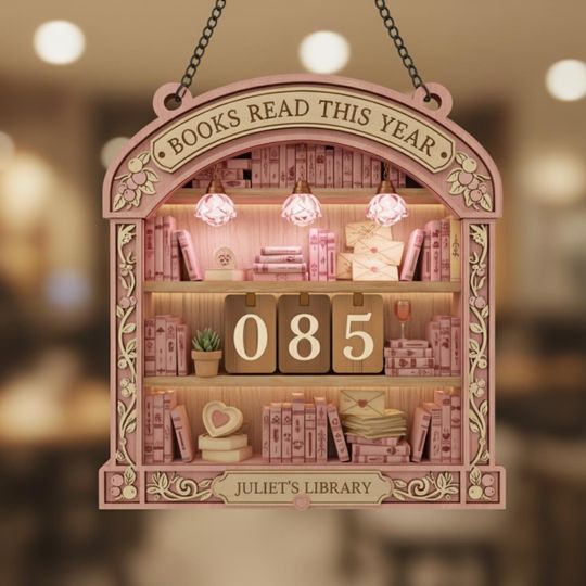 Discover Personalized Book Tracker, Custom Pastel Library Sign, Books Read This Year, Reading Goal Tracker, Wooden Bookshelf Decor, Book Lover Gift
