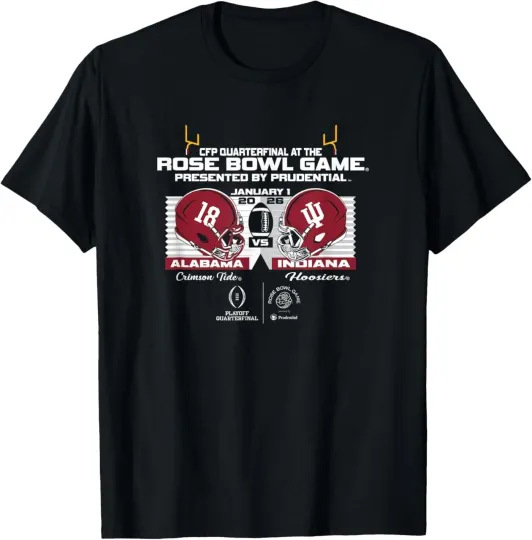 Albm Crimson Tide vs Indiana Hoosiers CFP Rose Bowl 2026 T-Shirt
