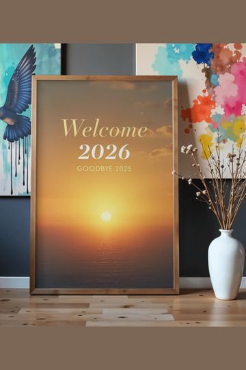 Discover Welcome 2026 Art Print, Modern New Year Decor (Digital Download)