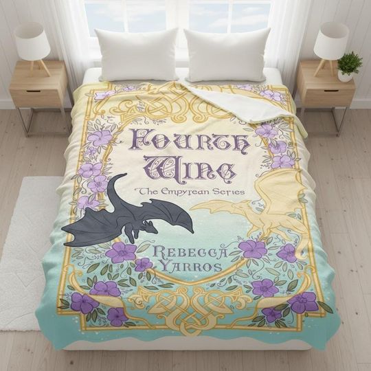 Discover Iron Flame Inspired Blanket, Empyrean Series Dragon Blanket, Fantasy Romance Book Gift, Rebecca Yarros Iron Flame Decor, Bookish Cozy Throw