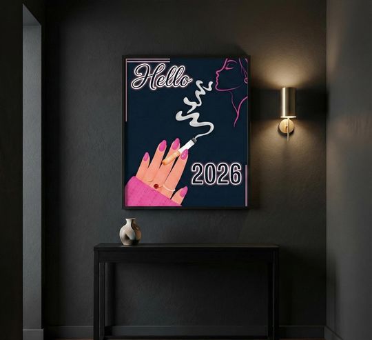 Discover Hello 2026 Wall Art Printable | New Year Decor