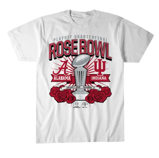 Indiana Hoosier And Albm *Crimson Tide 2025-26 Cfp Rose Bowl T-Shirt