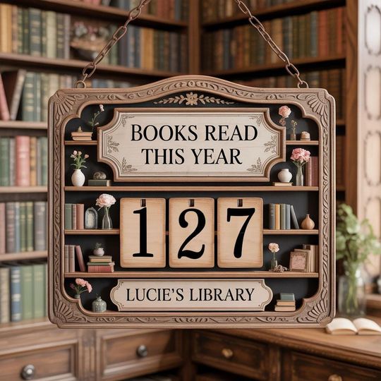 Discover Personalized Wooden Book Tracker Sign, Reading Log, Library Decor