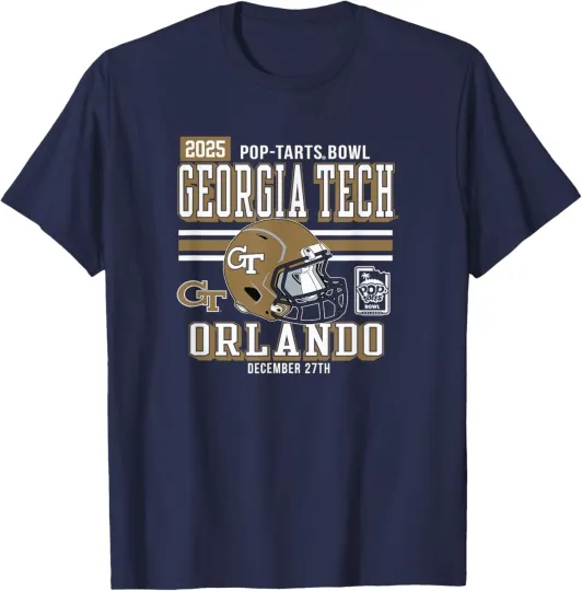 Discover Georgia Tech Yellow Jackets Pop-Tarts Bowl 2025 Navy T-Shirt
