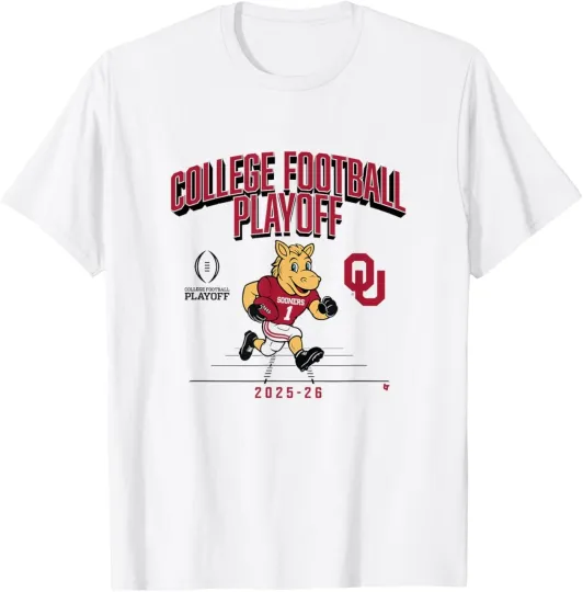 Discover Oklahoma Sooners College Football Playoff Mascot Text 2025 T-Shirt