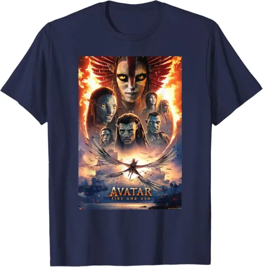 Discover Avatar: Fire and Ash Official Movie Theatrical Poster T-Shirt