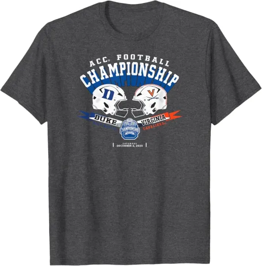 Duke vs Virginia Acc Championship 2025 Football Dark Heather T-Shirt