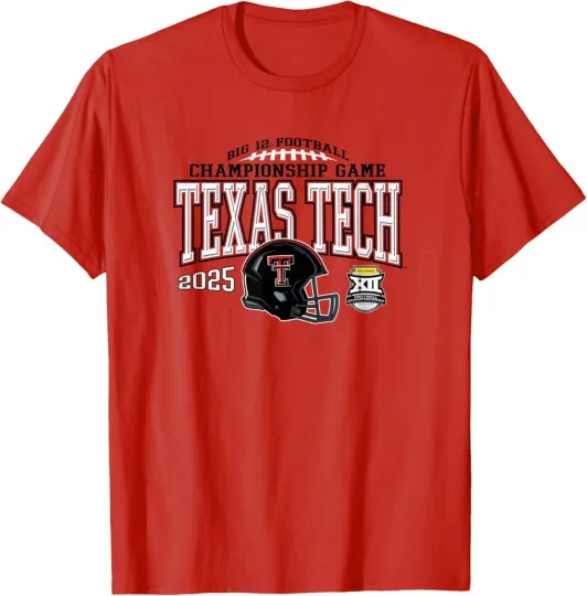 Texas Tech Red Raiders Big 12 Championship 2025 Football Red T-Shirt