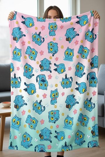 Discover Custom Huntrix Derpy Blanket, Kpop Huntrix Blanket, Kpop Demon Hunter Blanket for Granddaughters, Personalized Anime Bedding for Fan Gift