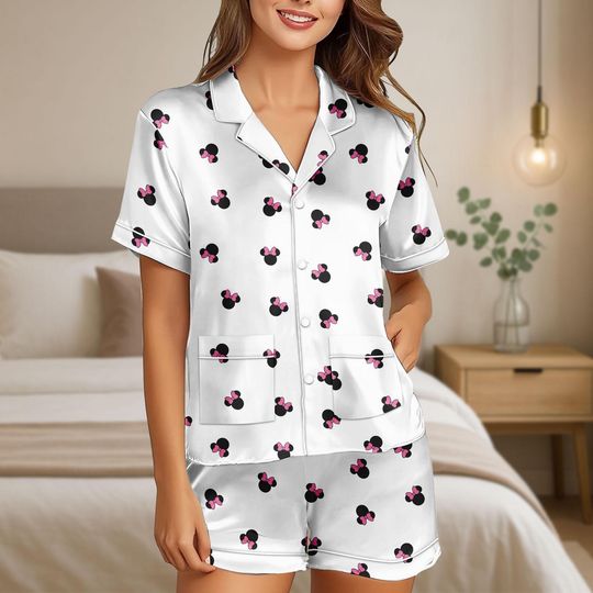Discover Disney Minnie Pajamas Set with Pocket for Kids and Women