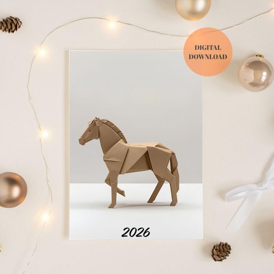 Discover Origami Horse Print Set: Modern Minimalist Decor