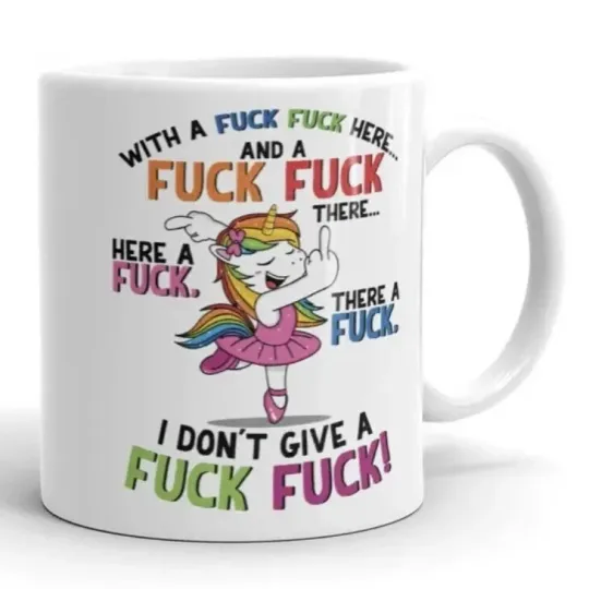 Discover I Don't Give A F*** Unicorn - Funny Ceramic Coffee Mug - 15oz Cup