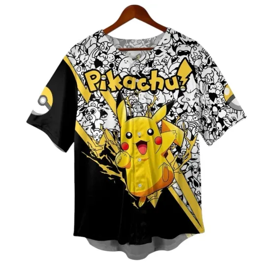 Discover Pika Baseball Jersey Shirt, Funny Pika Meme Shirt