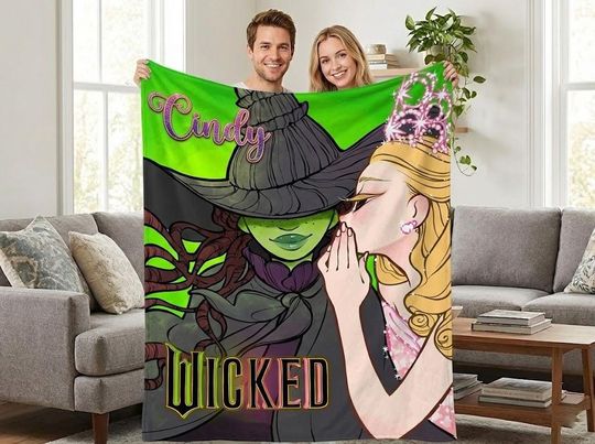 Discover Wicked Changed for Good Blanket, Wicked Movie 2025 Blanket, Defying Gravity Blanket, Musical Theater Bedroom, Pink Goes With Green Blanket