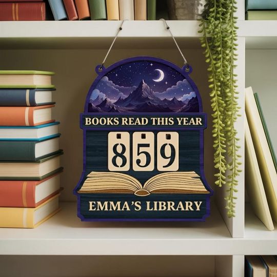 Personalized ACOTAR Book Tracker, Velaris City Of Starlight Reading Tracker, Wood Hanging Reading Tracker Sign, Bookshelf Decor