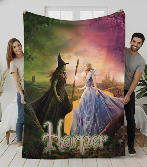 Discover Custom Name Wicked Blanket, Good Witch Bad Witch Princess Throw, Personalize Wicked Blanket, Custom Name Witch Gift, Defying Gravity Blanket