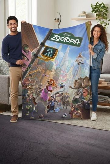 Discover Customized Zootopia Judy Hopps Nick Wilde blanket, Custom Name Zootropolis Disney Blanket, Birthday Girl Boy Gift Blanket