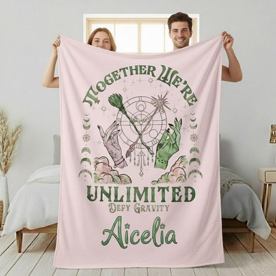 Wicked Changed For Good Blanket, Elphaba And Glinda Blanket, Wicked Shiz University Blanket, Changed For Good Blanket, Wicked Merch Blanket