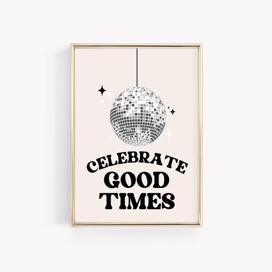 Discover disco wall art | new year 2026 printable wall art | disco ball decor | bar cart print | new years eve celebration decor | nye digital print