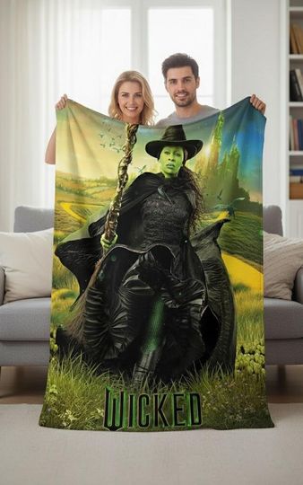 Discover Custom Elphaba Wicked 2025 For Good Movie Decor Blanket, Gift for Broadway Fans, Theatre Lovers Blanket, Unlimited, Defying Gravity Blanket