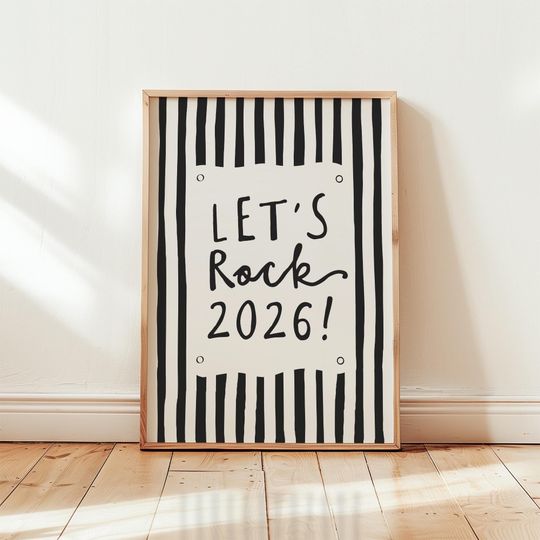 Discover 2026 New Year Printable Wall Art Lets Rock Quote Poster