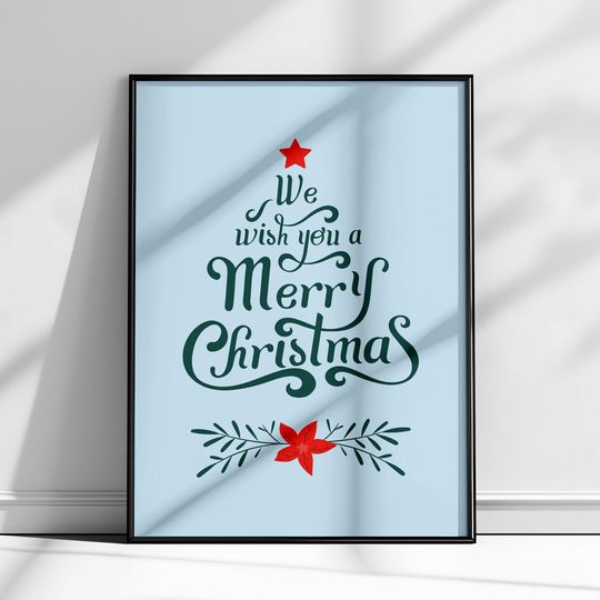 Discover Christmas Wall Art - Wish You Merry Christmas - Premium Matte Vertical Poster