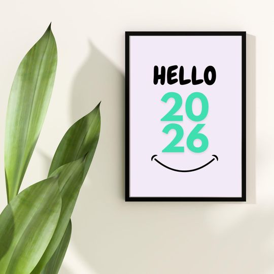 Discover Hello 2026 Minimalist Vertical Poster for New Year Decor