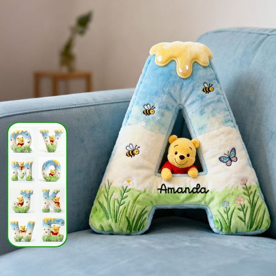 Discover Cute Initial Letter Alphabet Custom Shape Pillow, Personalized Gifts For Kids