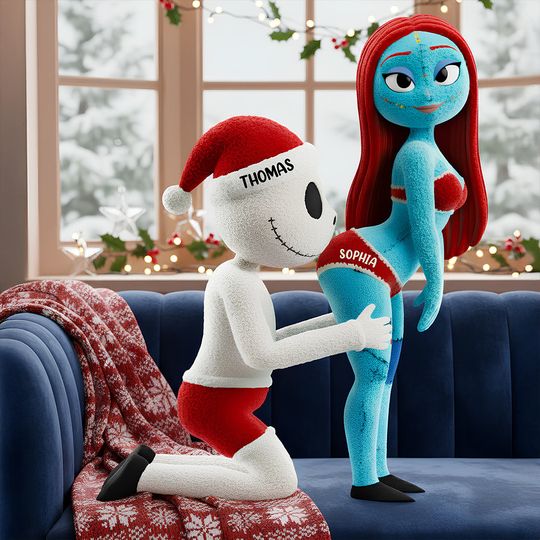 Naughty Skeleton Couple Custom Shaped Pillow - Personalized Gifts For Couples