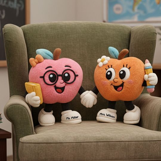 Discover Bestie Teacher Apple Shape Custom Pillow  - Personalized Gifts For Teacher Pillow