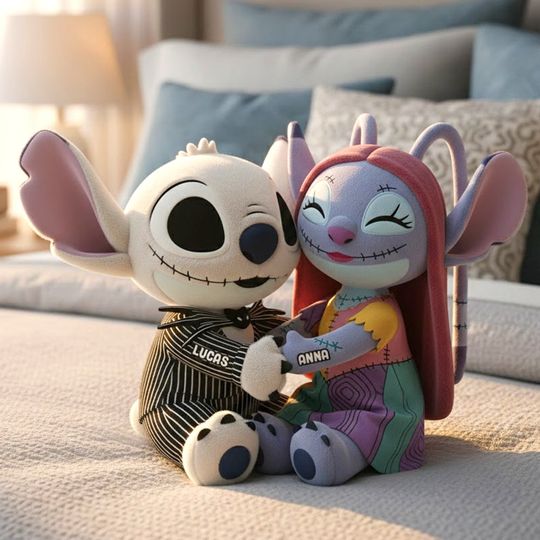 Discover Spooky Aliens Couple Personalized Gifts For Couple Shaped Pillow