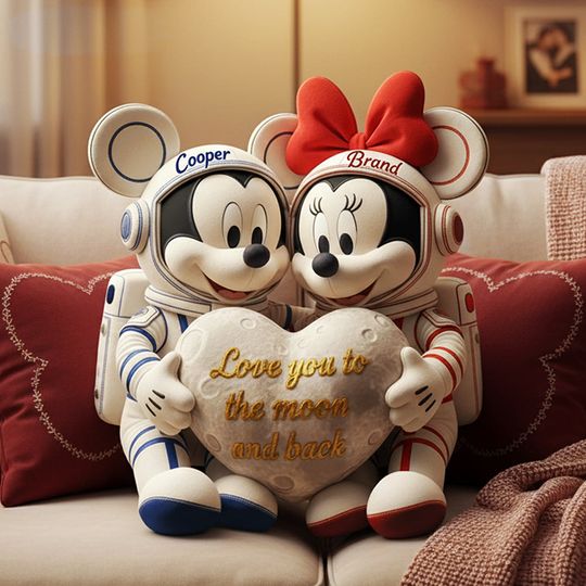 Astronaut Couple Custom Shape Pillow - Personalized Gifts For Couple