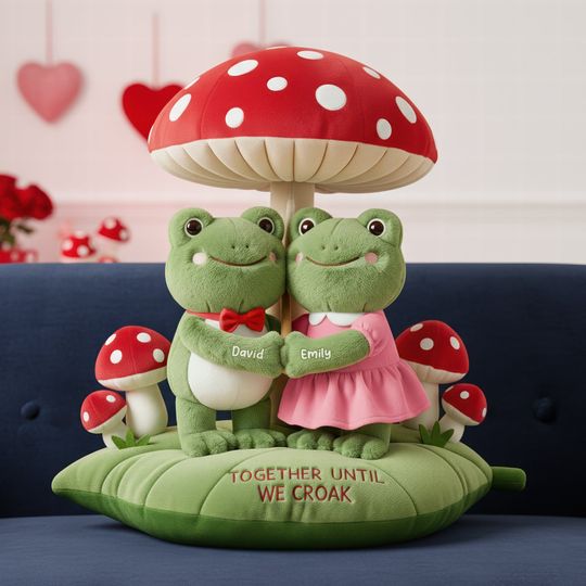 Discover Together Until Croak Frog Couple Pillow  - Personalized Gifts For Couples