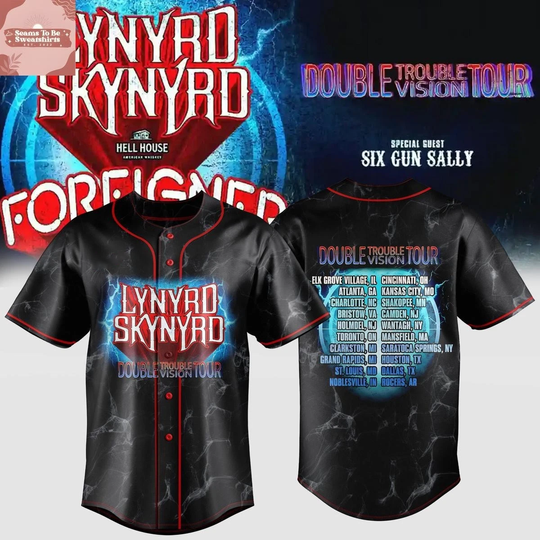 Lynyrd Skynyrd Double Trouble Double Vision Tour 2026 Baseball Jersey