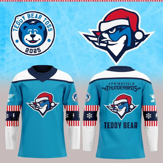 Springfield Thunderbirds Teddy Bear Toss 2025 Hockey Shirt Men's