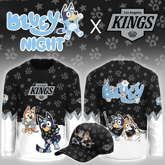 Los Angeles Kings BlueyDad Christmas Night 2025 Gameday Hockey Shirt